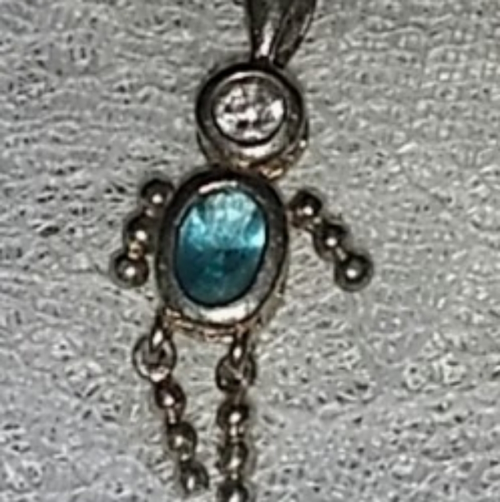 March Birthstone Boy Necklace Pendant charm